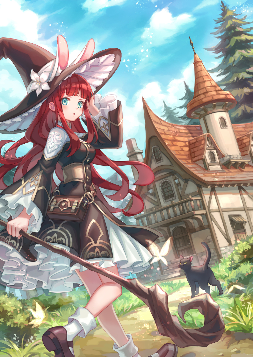 This is a pixiv picture whose title is 魔女と山小屋.