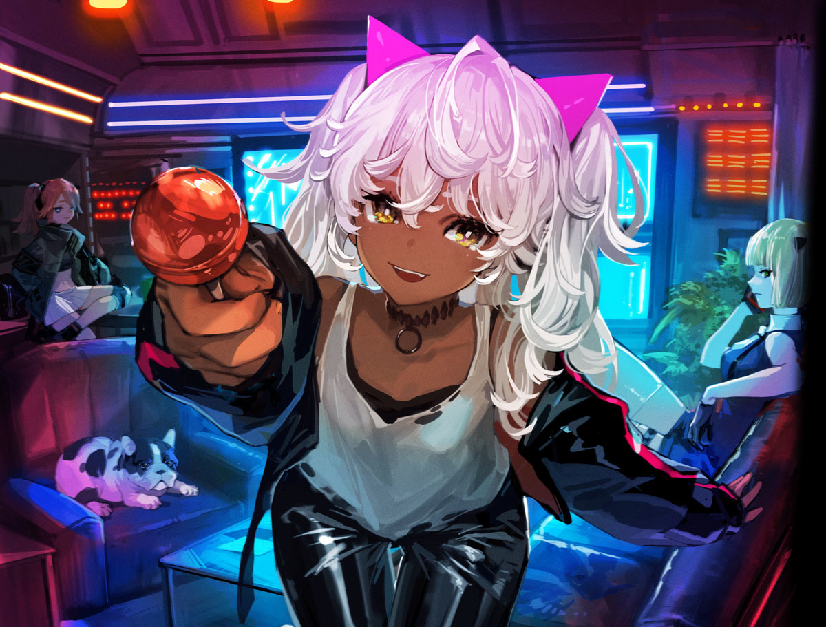 This is a pixiv picture whose title is 褐色白髪の女の子まとめ.