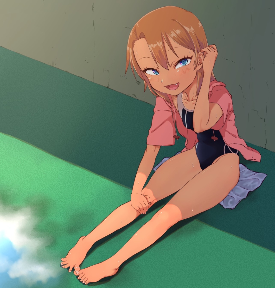 This is a pixiv picture whose title is 水着パーカー.