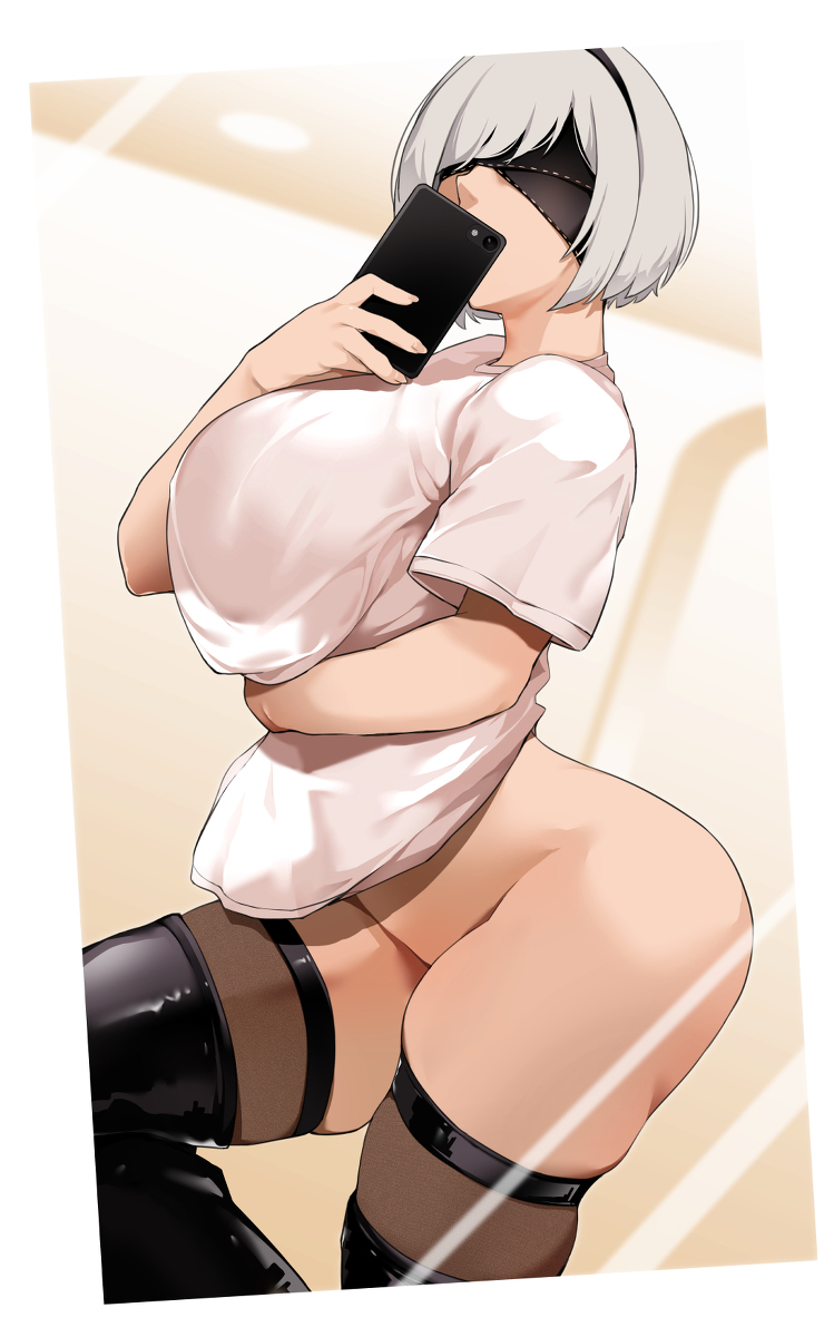 This is a pixiv picture whose title is 2B.