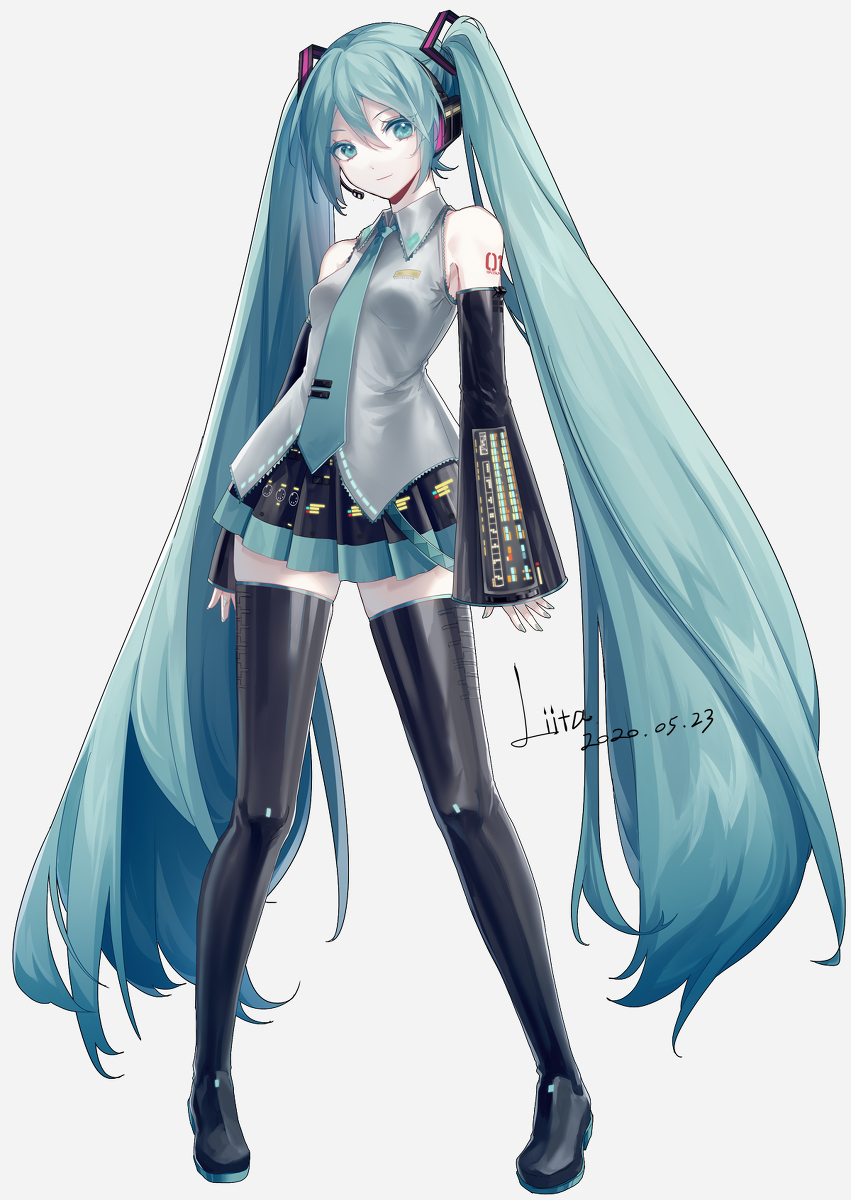 This is a pixiv picture whose title is #HatsuneMikuDraw.