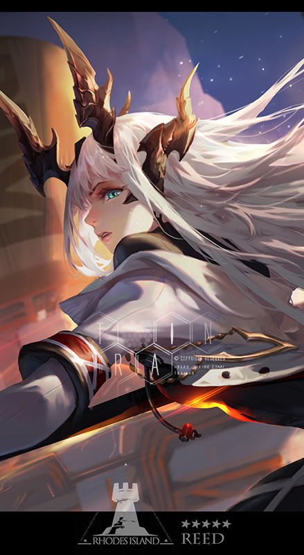 This is a pixiv picture whose title is アークナイツバトルイラコン-苇草.