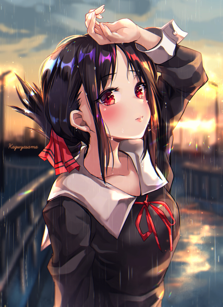 This is a pixiv picture whose title is 雨とかぐや様.