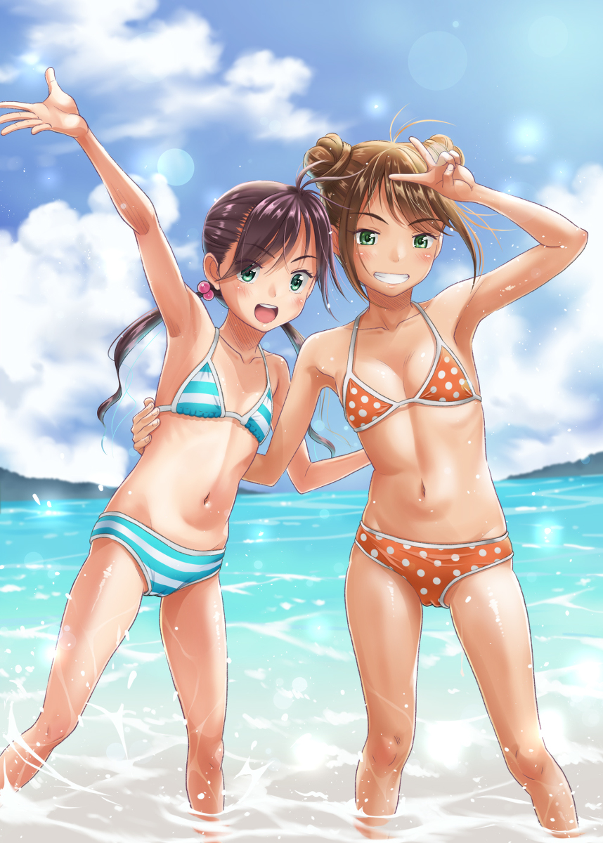 This is a pixiv picture whose title is 数時間後に夏の思い出を作られてしまう姉妹.