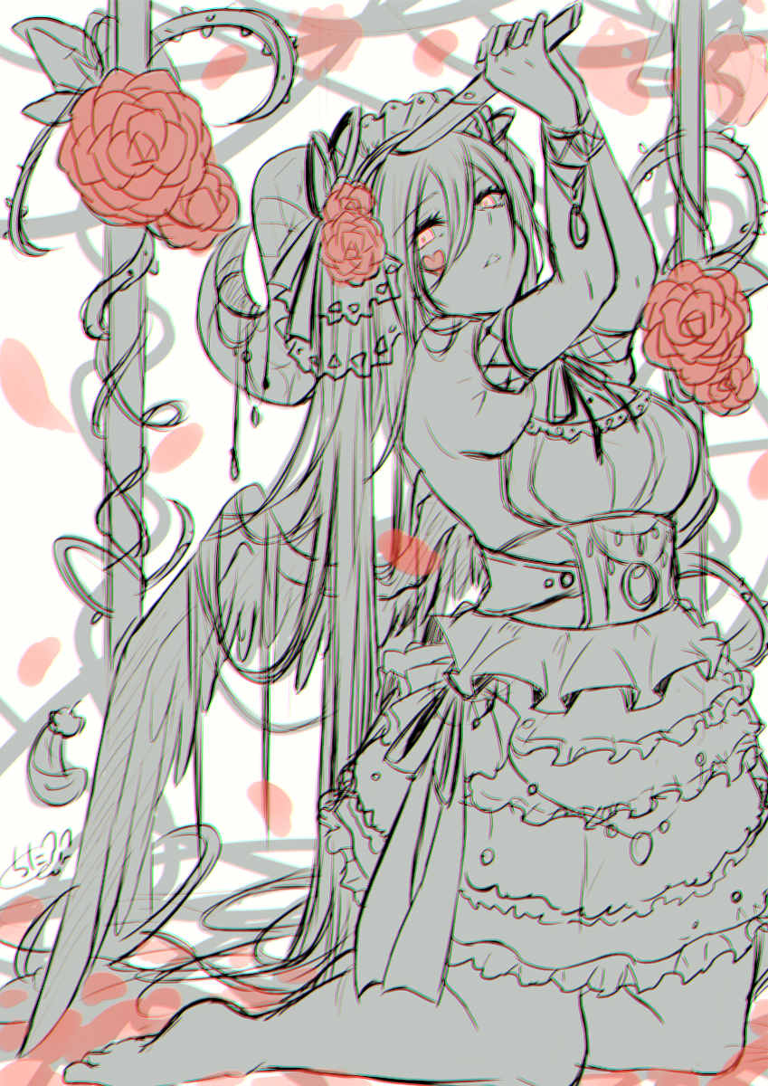 This is a pixiv picture whose title is 薔薇.