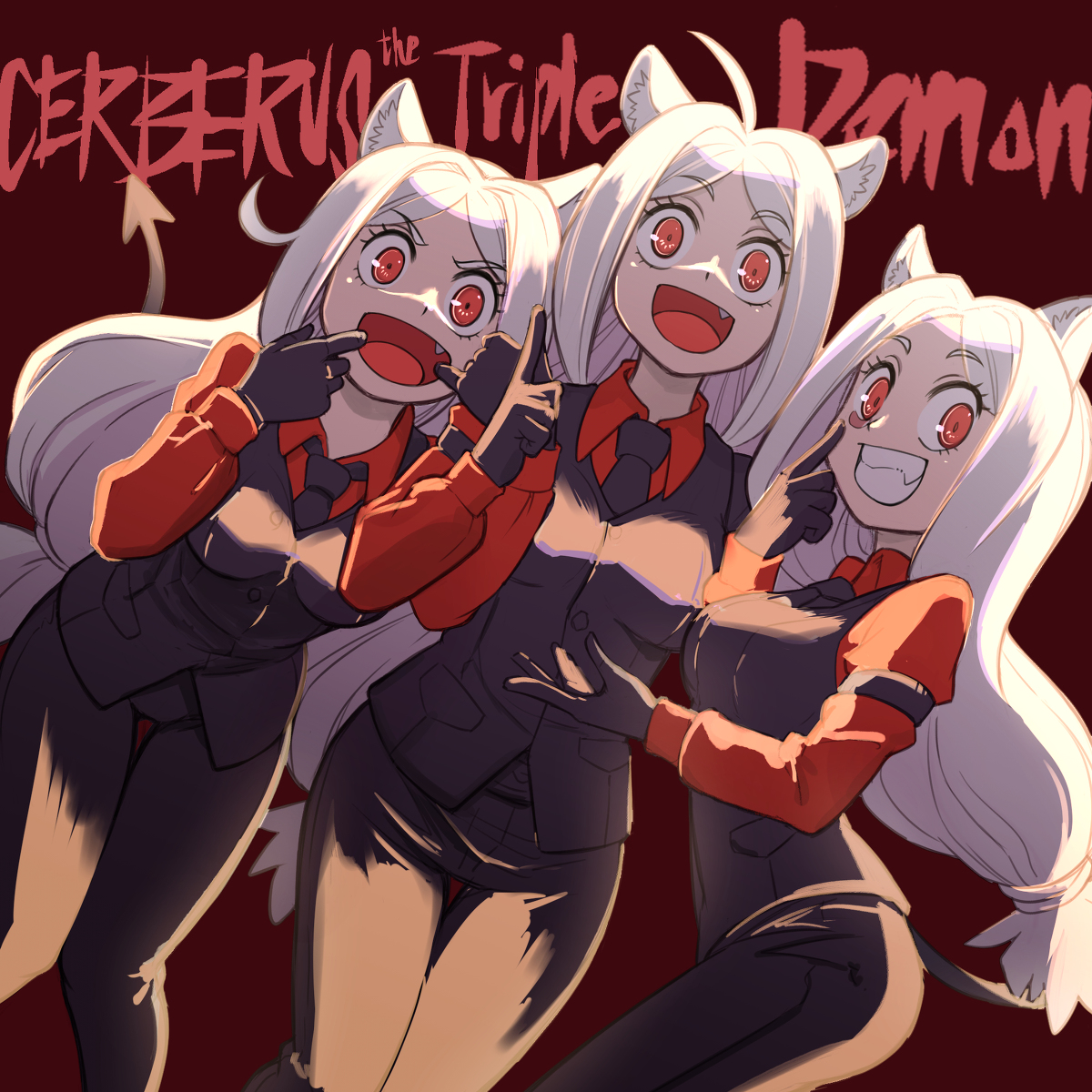 This is a pixiv picture whose title is Cerberus The Triple Demon.