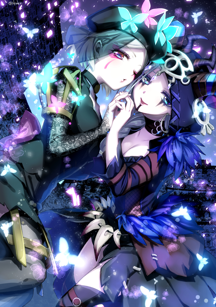 This is a pixiv picture whose title is 魔女と蝶.