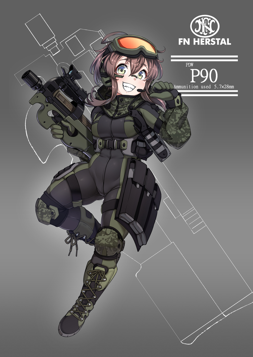 This is a pixiv picture whose title is FN P90.