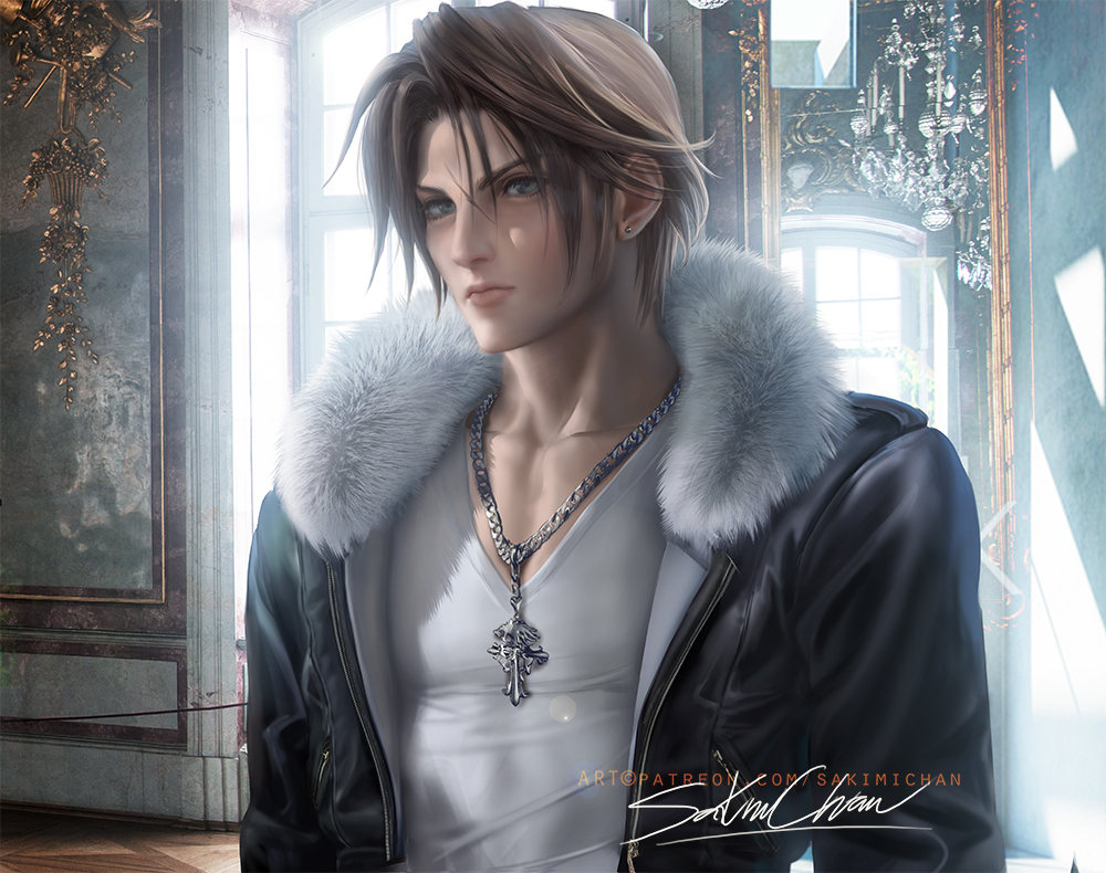 This is a pixiv picture whose title is 斯考尔·莱昂哈特 Squall portrait.