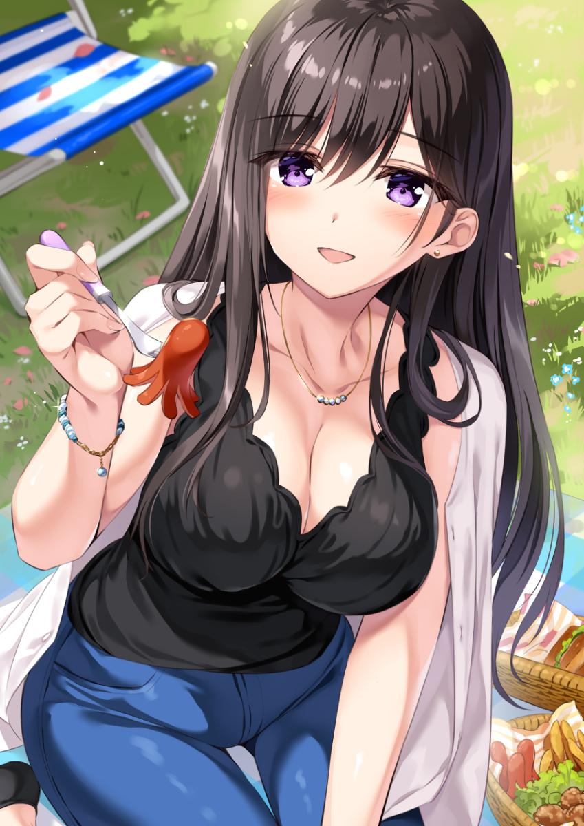 This is a pixiv picture whose title is お姉さんとピクニック.
