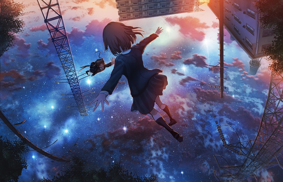 This is a pixiv picture whose title is 空に吸い込まれる.