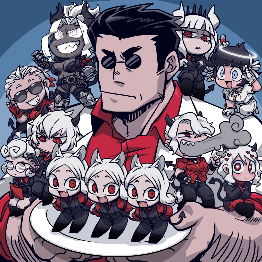 This is a pixiv picture whose title is Helltaker.