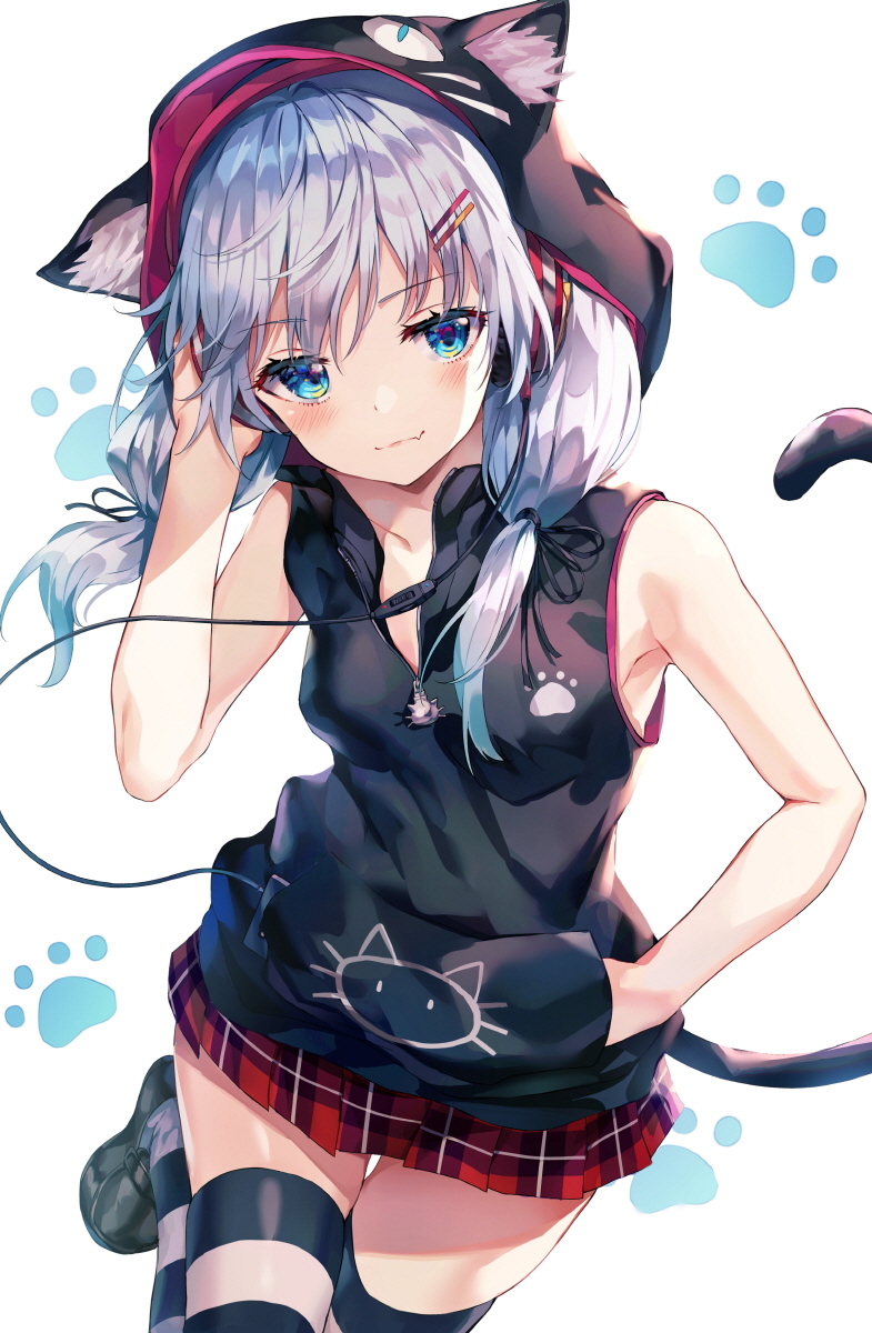 This is a pixiv picture whose title is 猫耳.