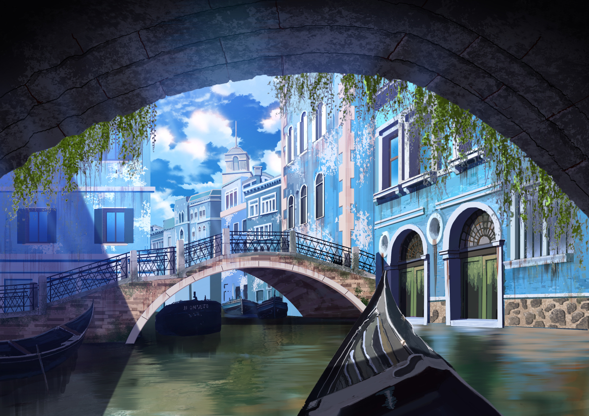 This is a pixiv picture whose title is 青街シリーズ　　街探索.