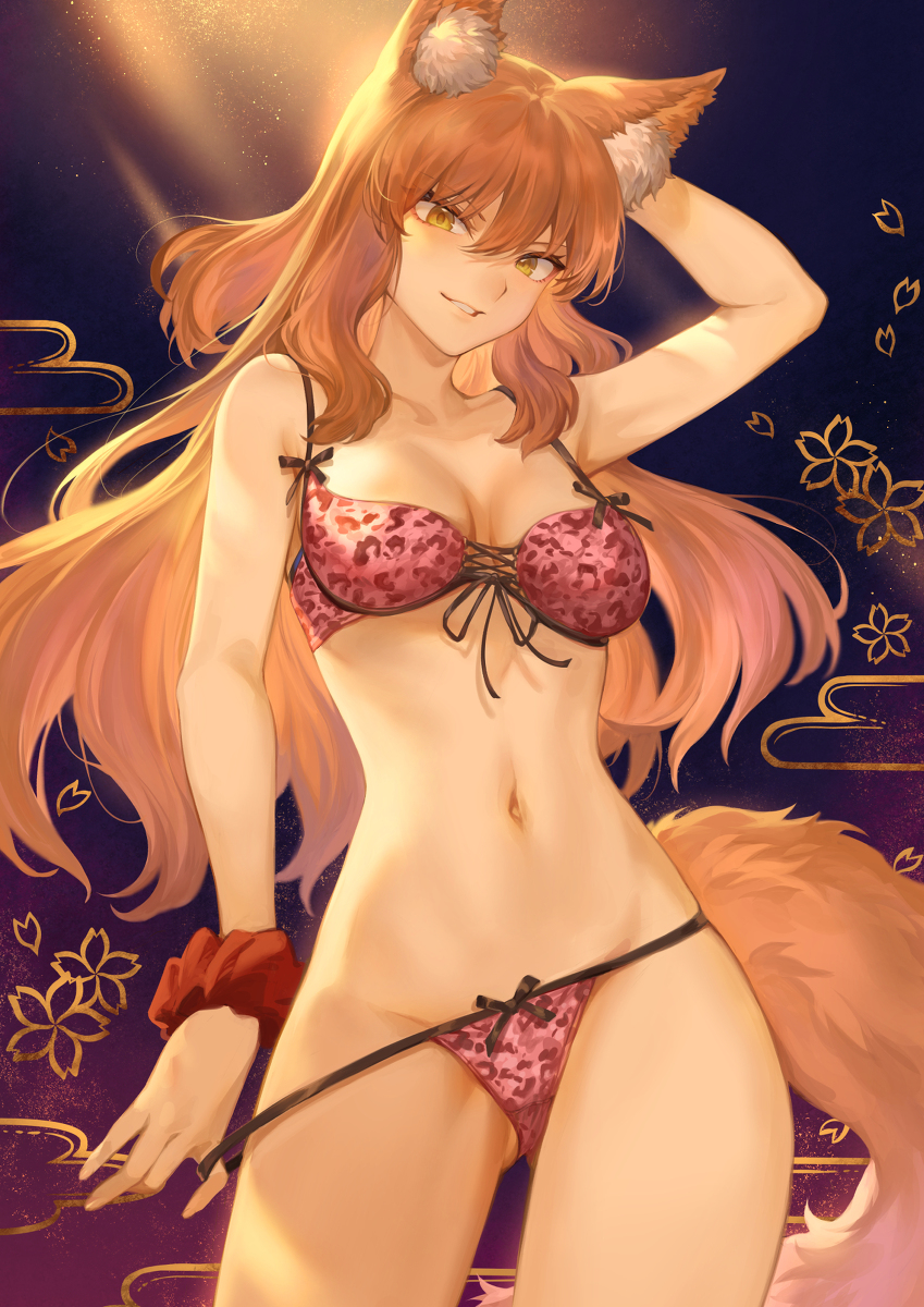This is a pixiv picture whose title is 下着モデル「鈴鹿御前」.