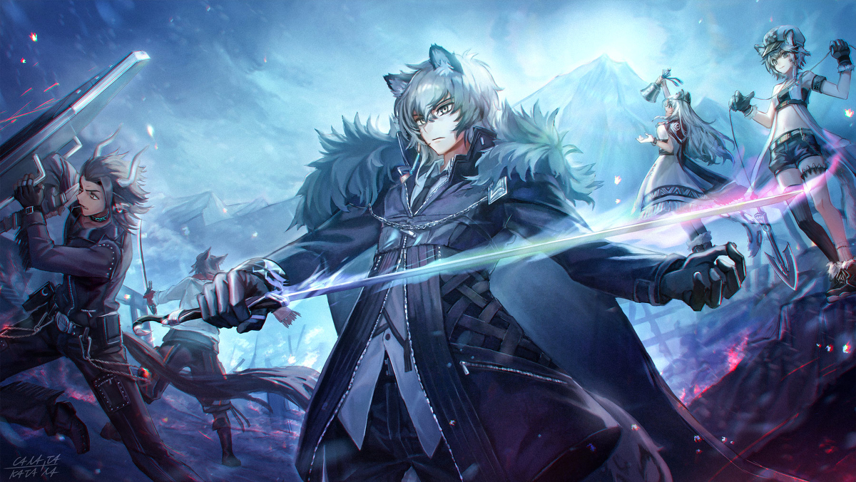 This is a pixiv picture whose title is 雪境抗戦.
