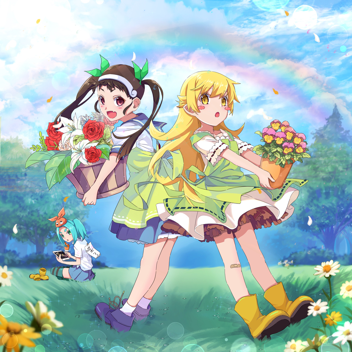 This is a pixiv picture whose title is れいんぼー！.