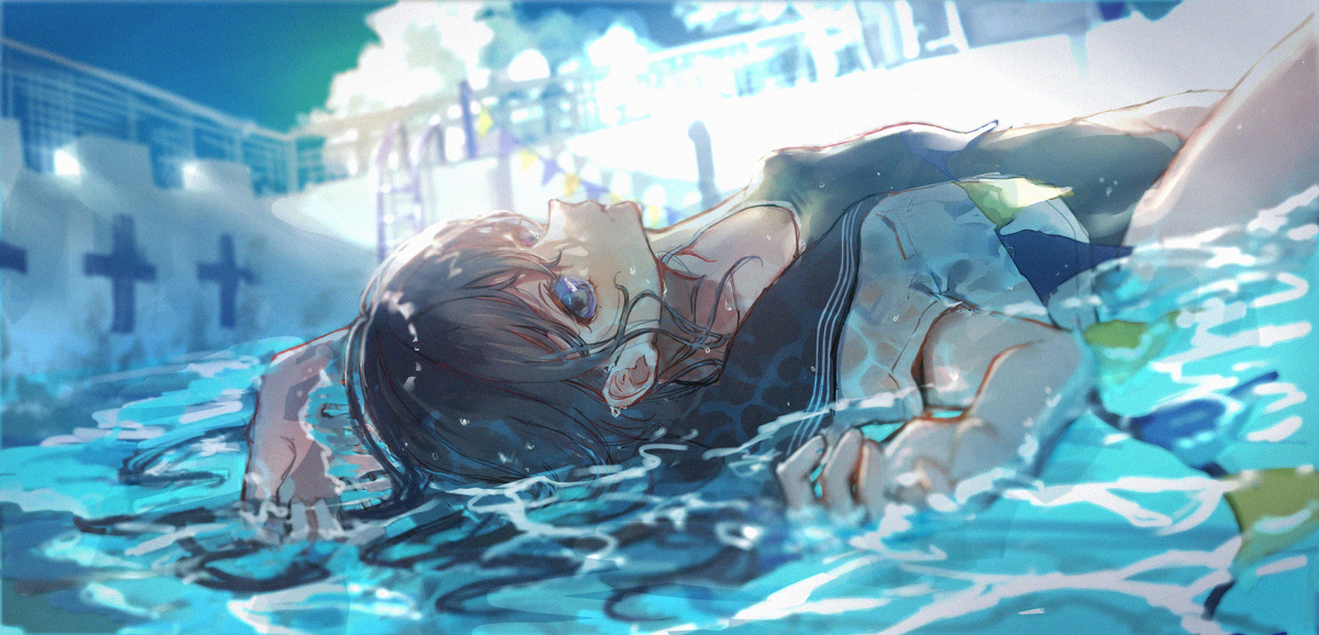 This is a pixiv picture whose title is 水面.