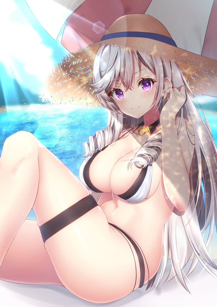 This is a pixiv picture whose title is 水着アルジェリー アズールレーン.