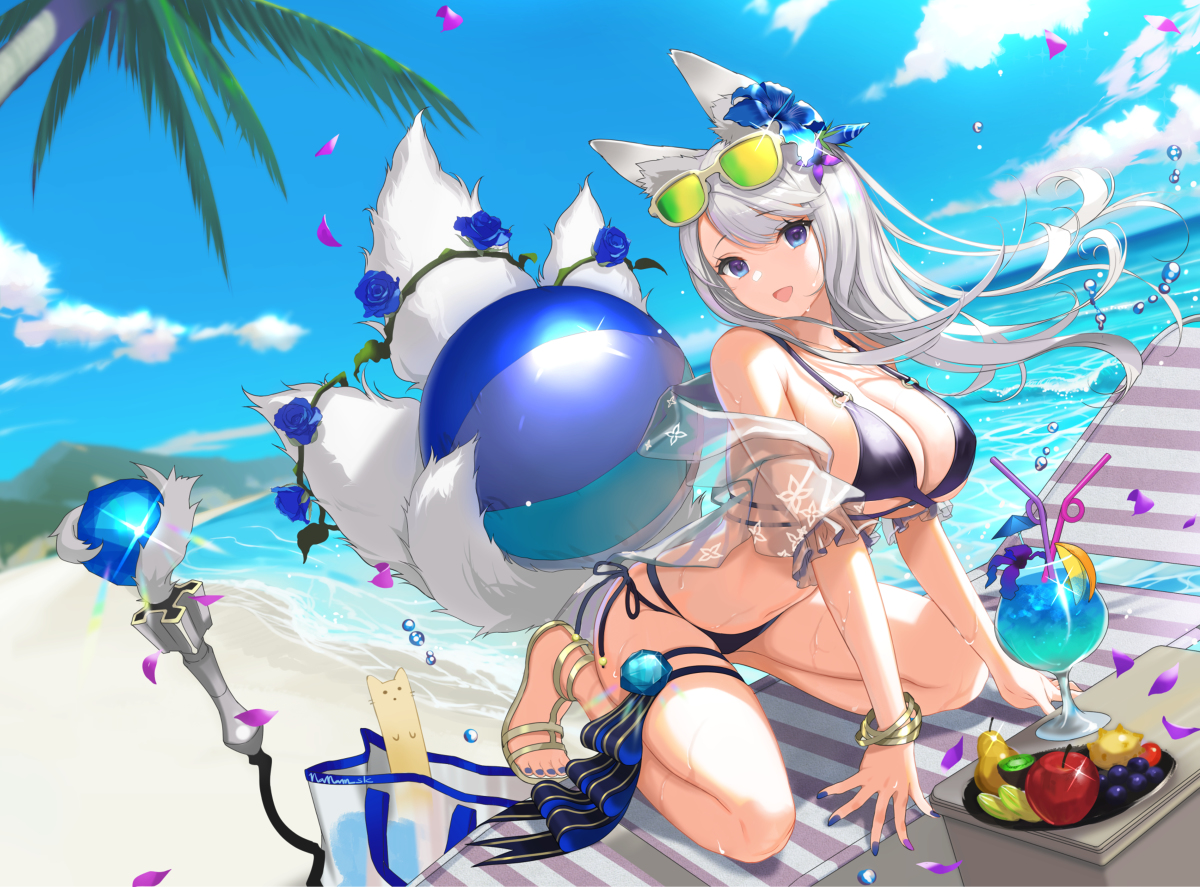 This is a pixiv picture whose title is うちの子と海.