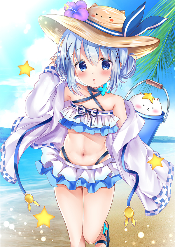 This is a pixiv picture whose title is 水着チノちゃん.