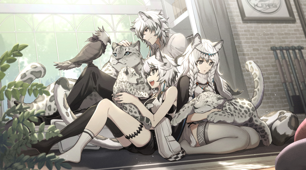 This is a pixiv picture whose title is 銀灰家の休日.