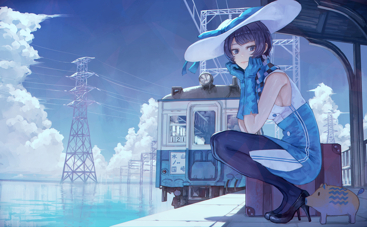 This is a pixiv picture whose title is 水ノ国線水ノ国駅.