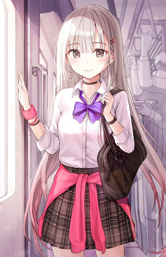 This is a pixiv picture whose title is ねぇ、どこで降りるの？私は次の駅だけど....
