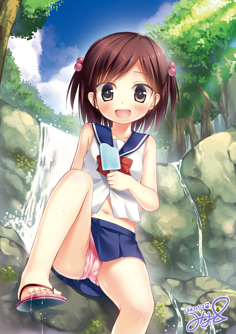 This is a pixiv picture whose title is 暑い日.