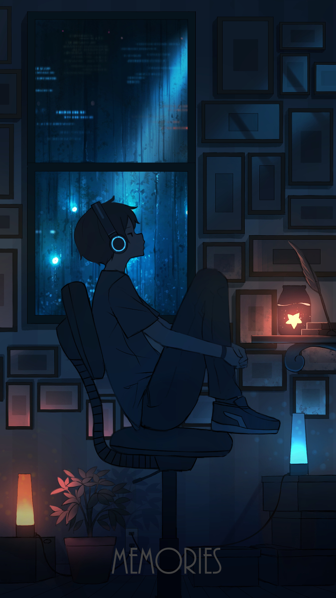 This is a pixiv picture whose title is 思い出に浸る.