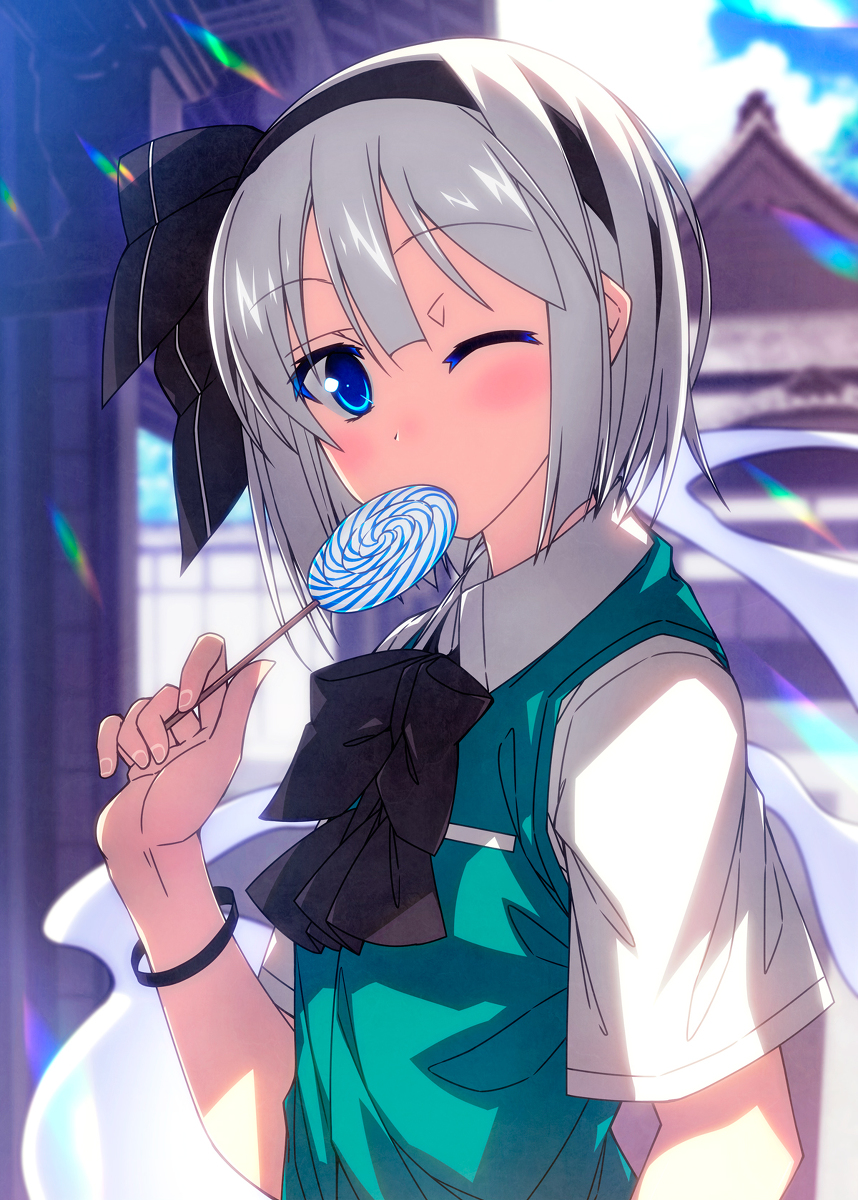 This is a pixiv picture whose title is 飴ぺろ妖夢ちゃん.