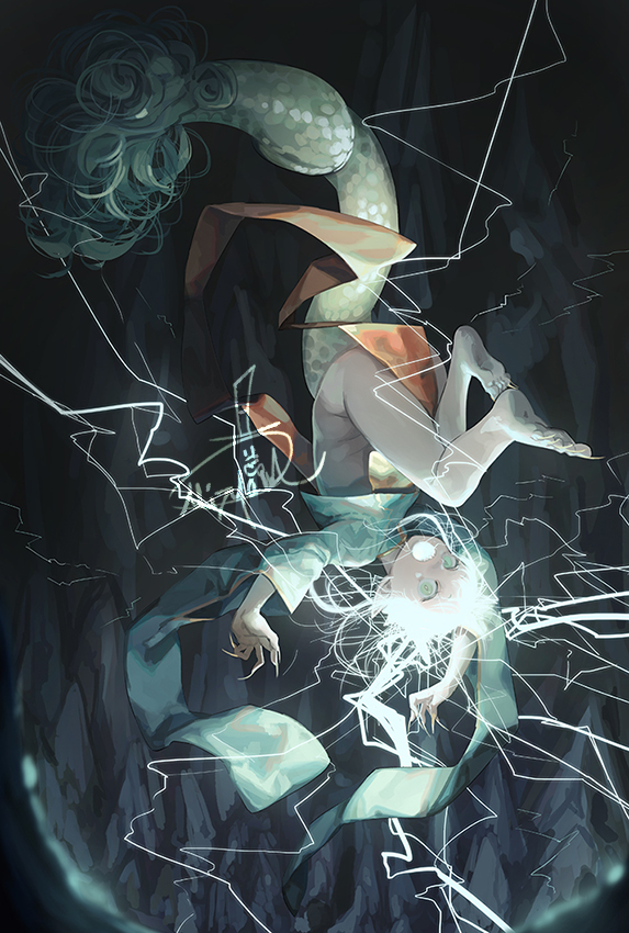 This is a pixiv picture whose title is 雷竜.
