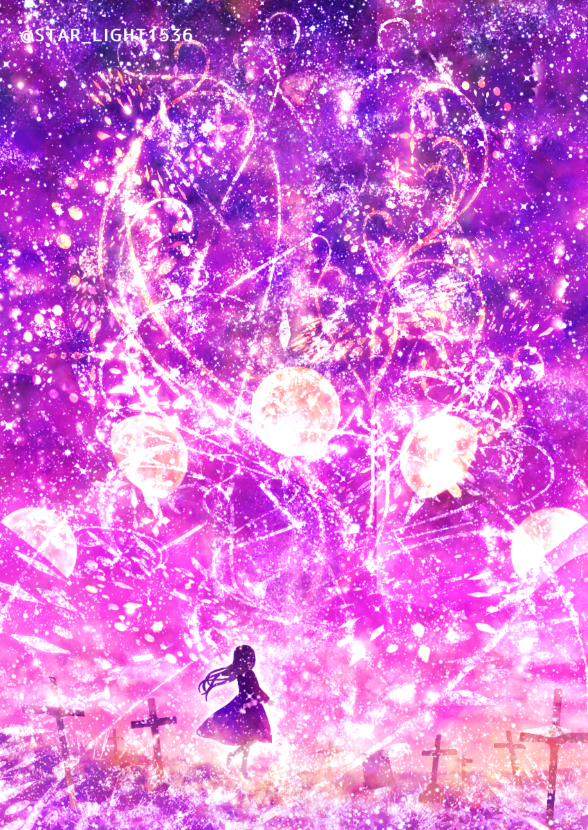 This is a pixiv picture whose title is 星月の祭り.