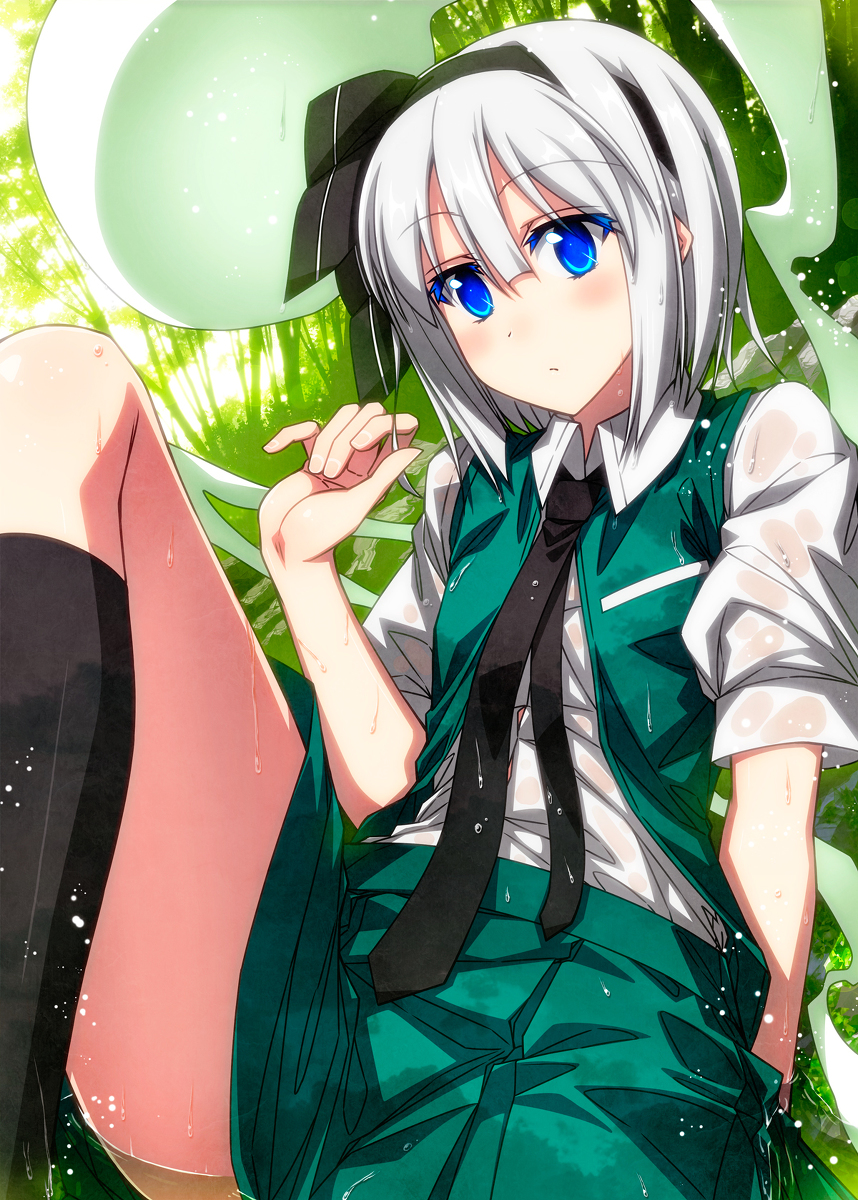 This is a pixiv picture whose title is 濡れ妖夢ちゃん！.
