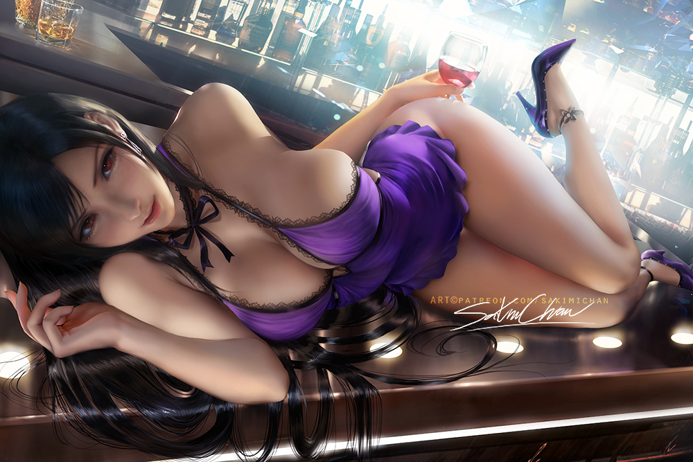 This is a pixiv picture whose title is 蒂法连衣裙.