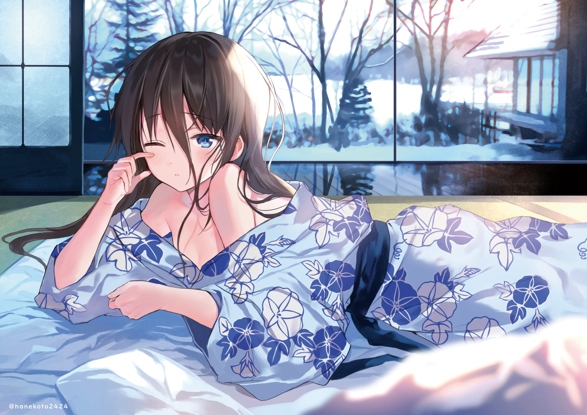 This is a pixiv picture whose title is 妹と温泉その2.