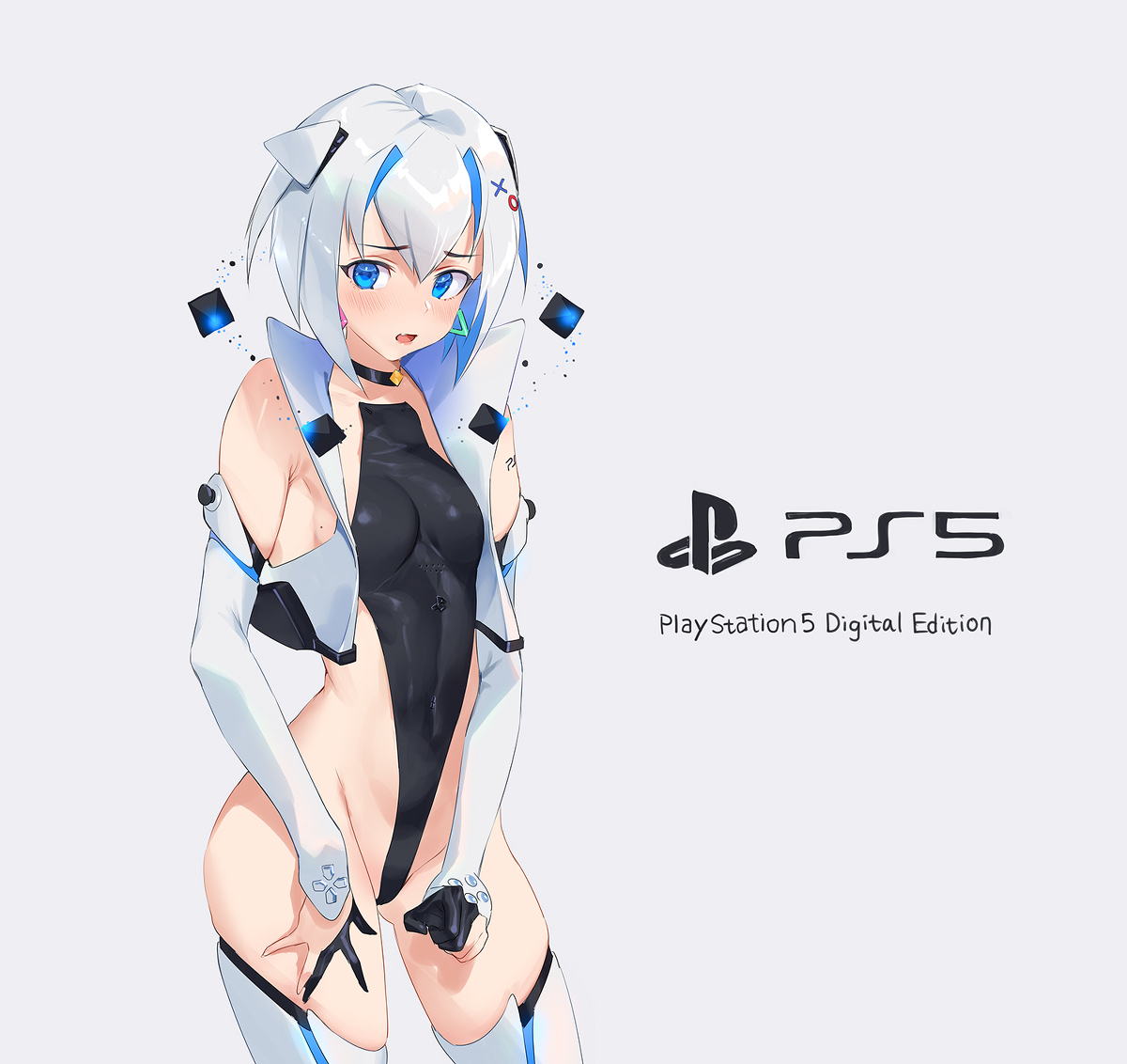 This is a pixiv picture whose title is PS5ちゃん Digi,ver & wallpaper.