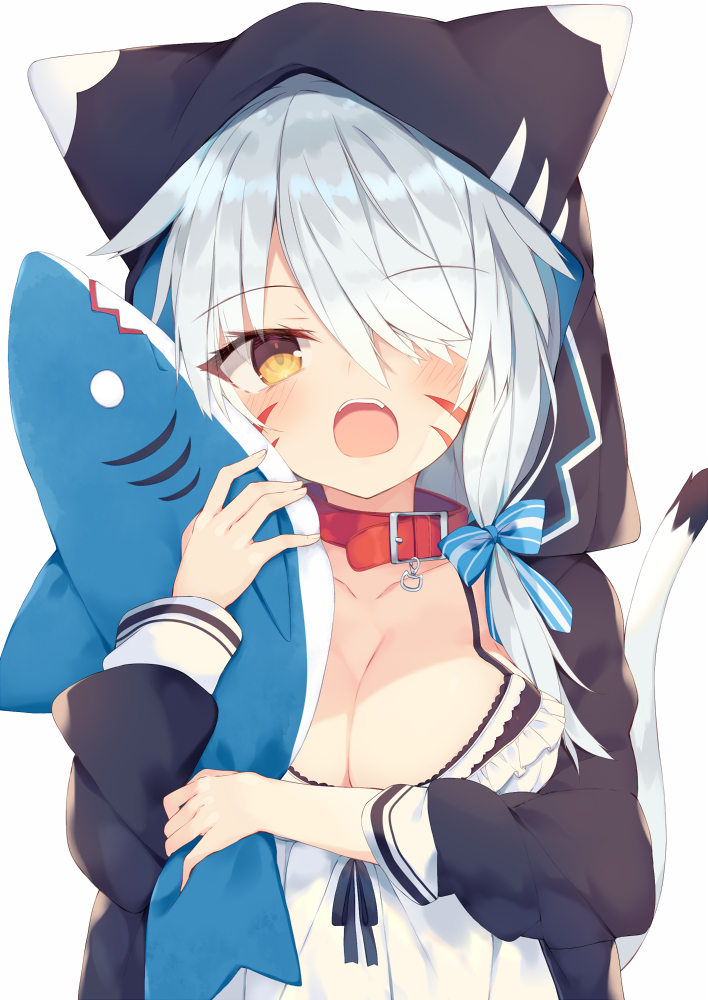 This is a pixiv picture whose title is サメねこ.