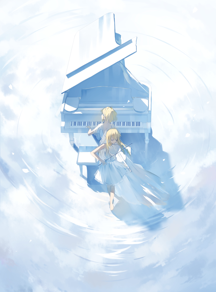 This is a pixiv picture whose title is 献上咏唱的二重奏.