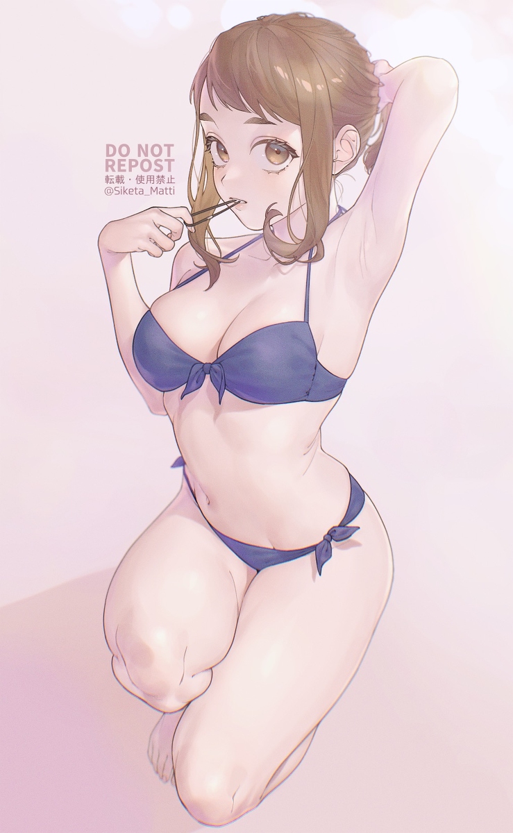 This is a pixiv picture whose title is 水着お茶子さん.