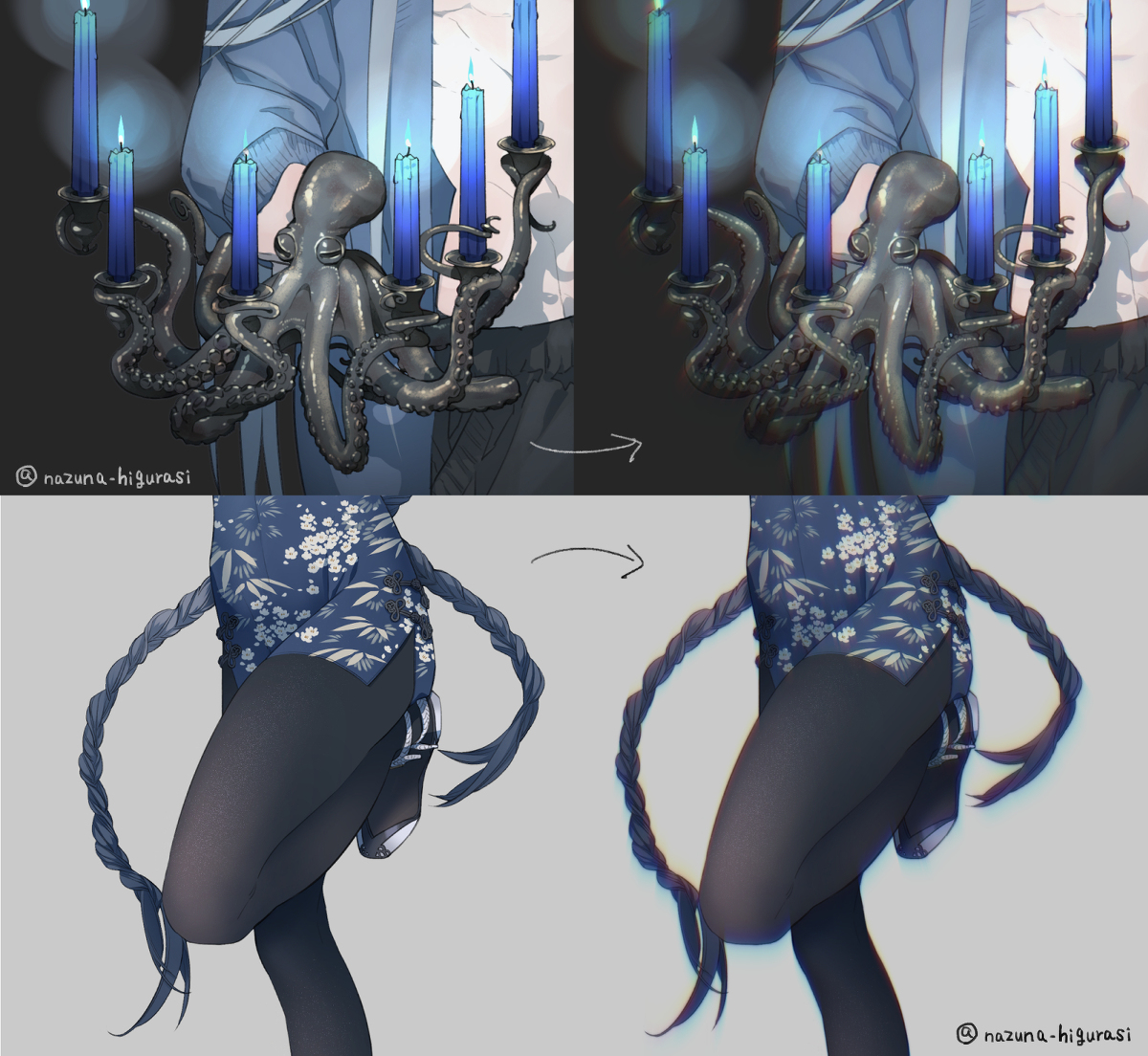 This is a pixiv picture whose title is 仕上げ加工で完成絵の見栄えを整えるメイキング.