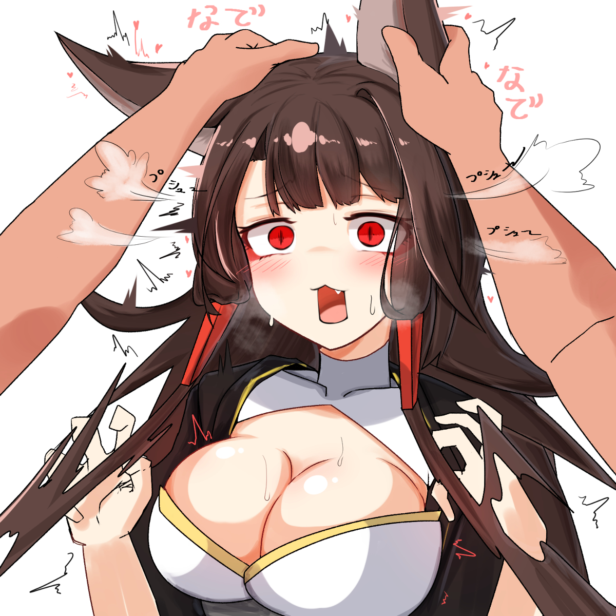 This is a pixiv picture whose title is 朝みみなでなで赤城さん.