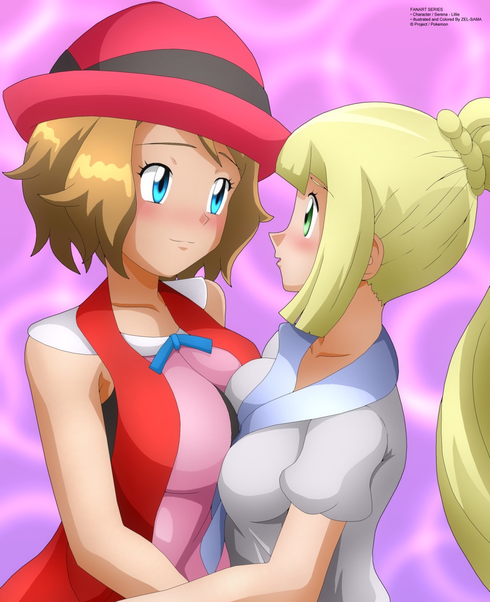 This is a pixiv picture whose title is Serena & Lillie.