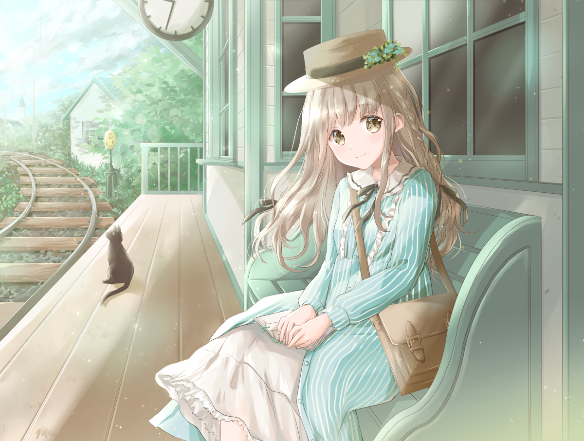 This is a pixiv picture whose title is 列車を待つ時間.