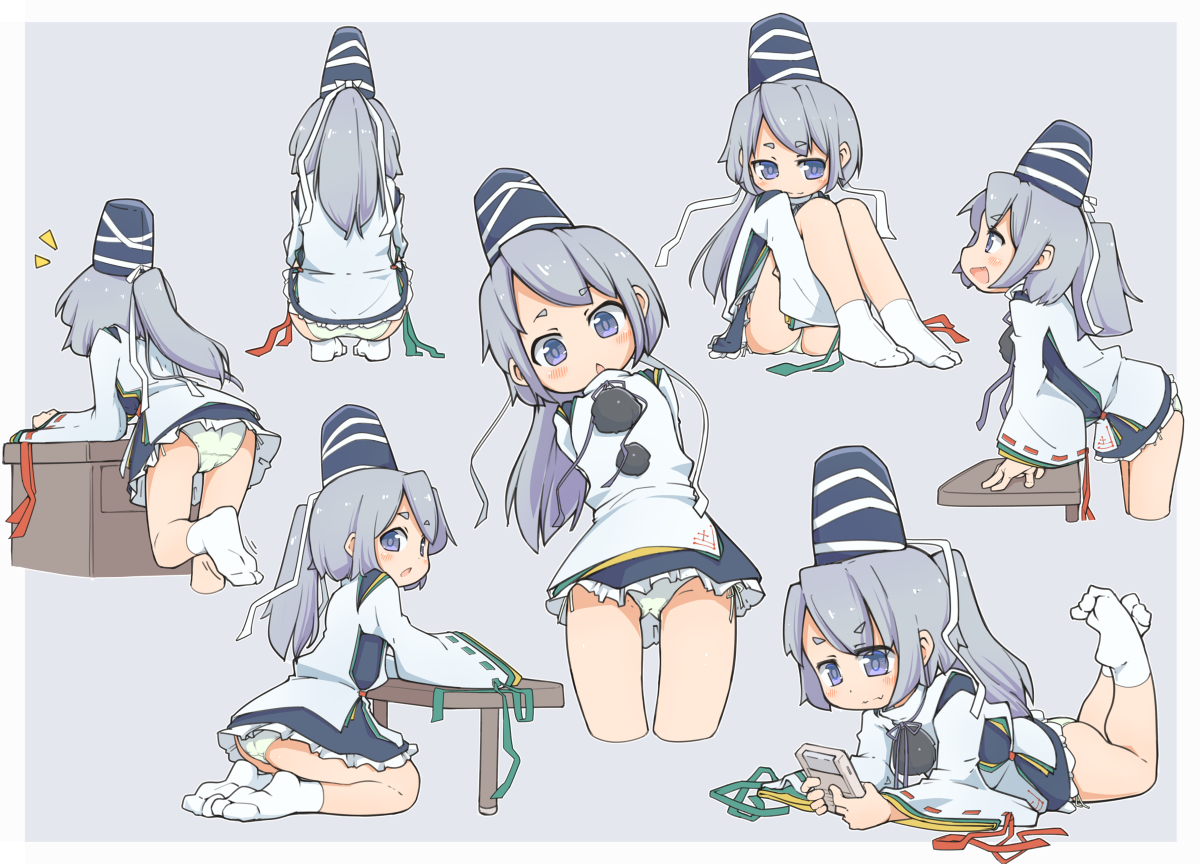 This is a pixiv picture whose title is スカートが短くなっていることに気づいていない布都ちゃん.