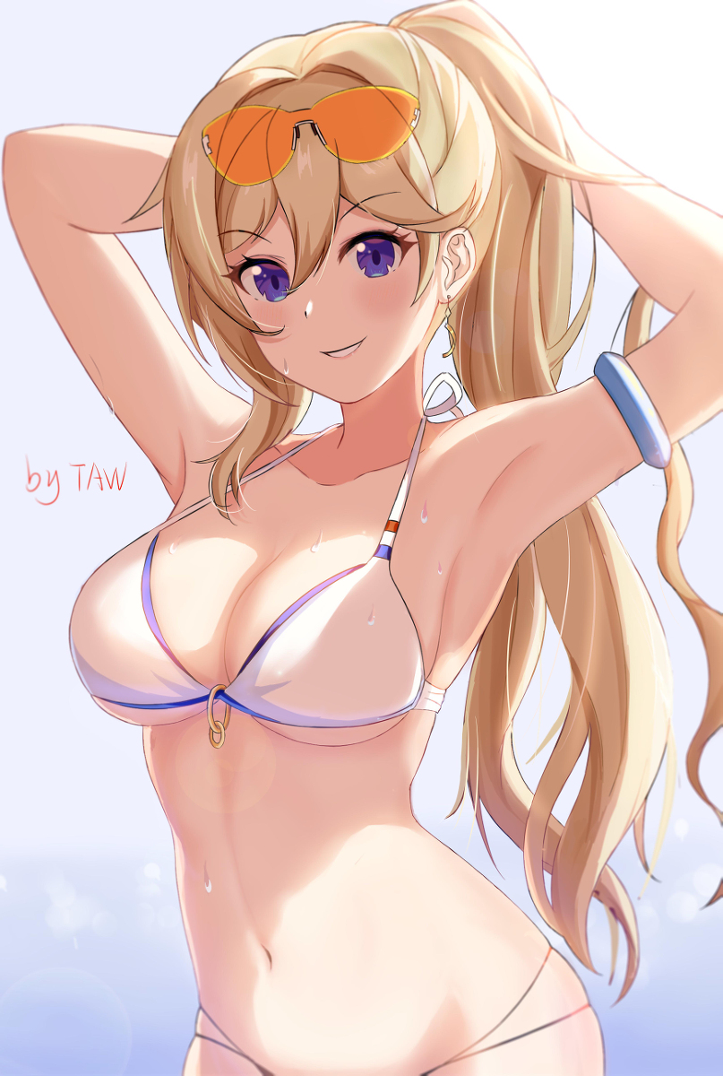 This is a pixiv picture whose title is 呆鹅泳装.