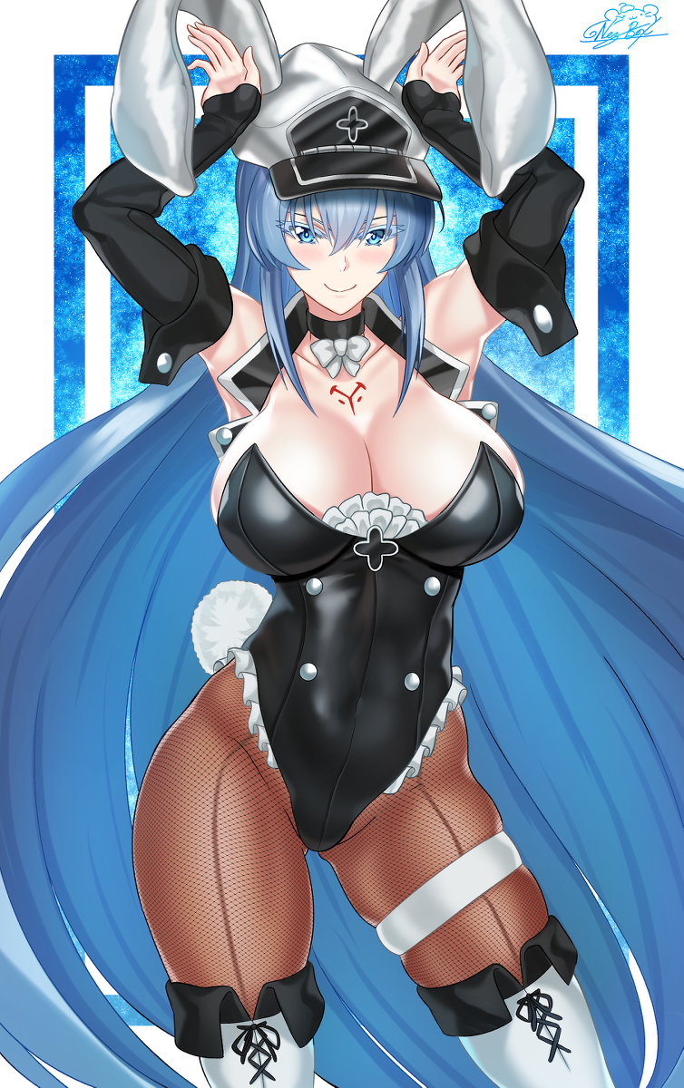 This is a pixiv picture whose title is Esdeath Bunny girl.