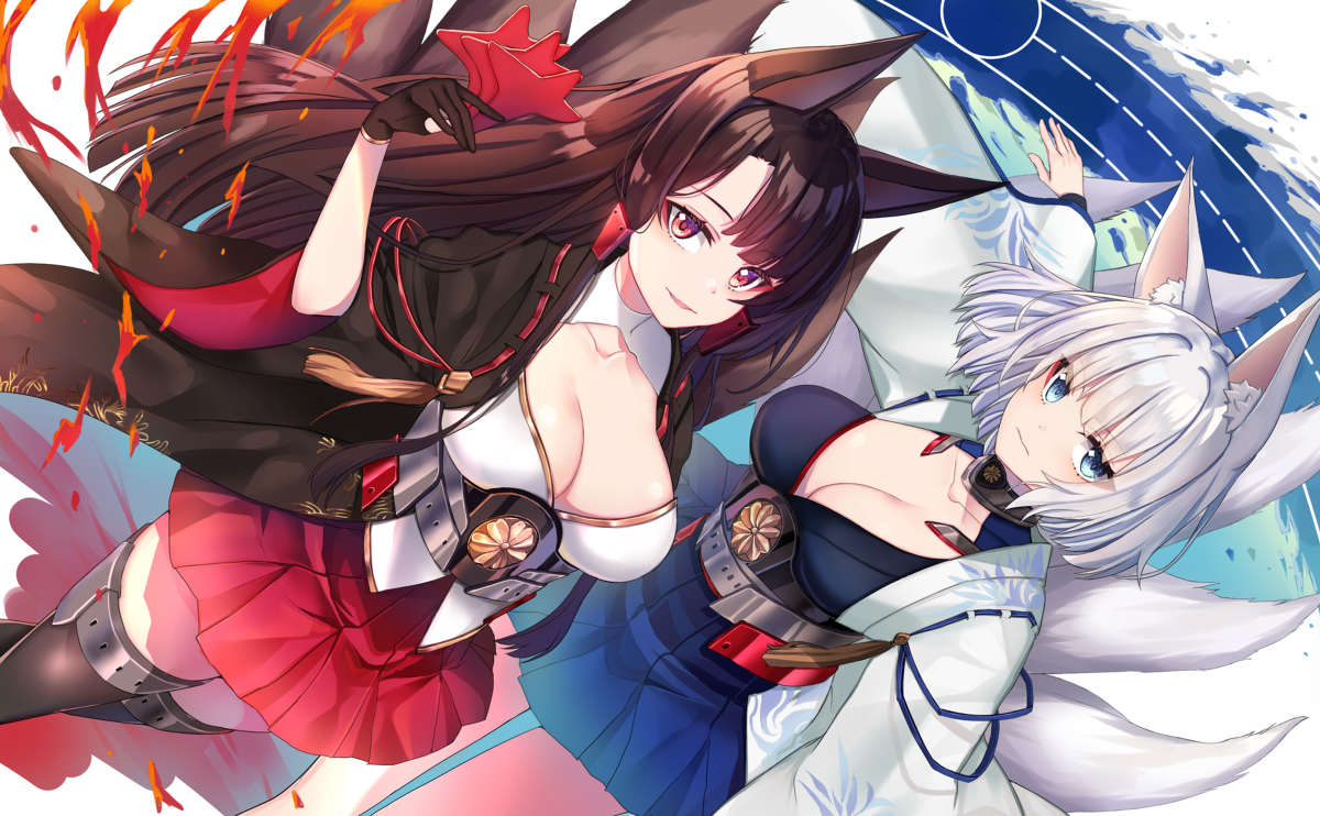 This is a pixiv picture whose title is 赤城　加賀.