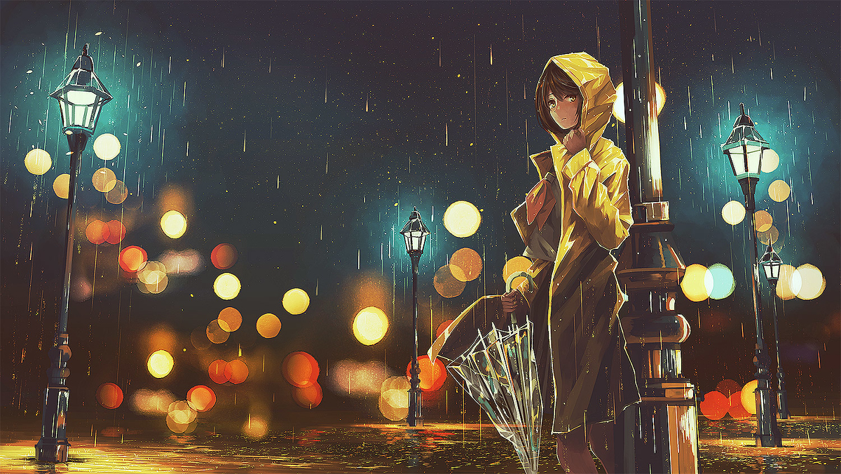 This is a pixiv picture whose title is 雨を奪って.