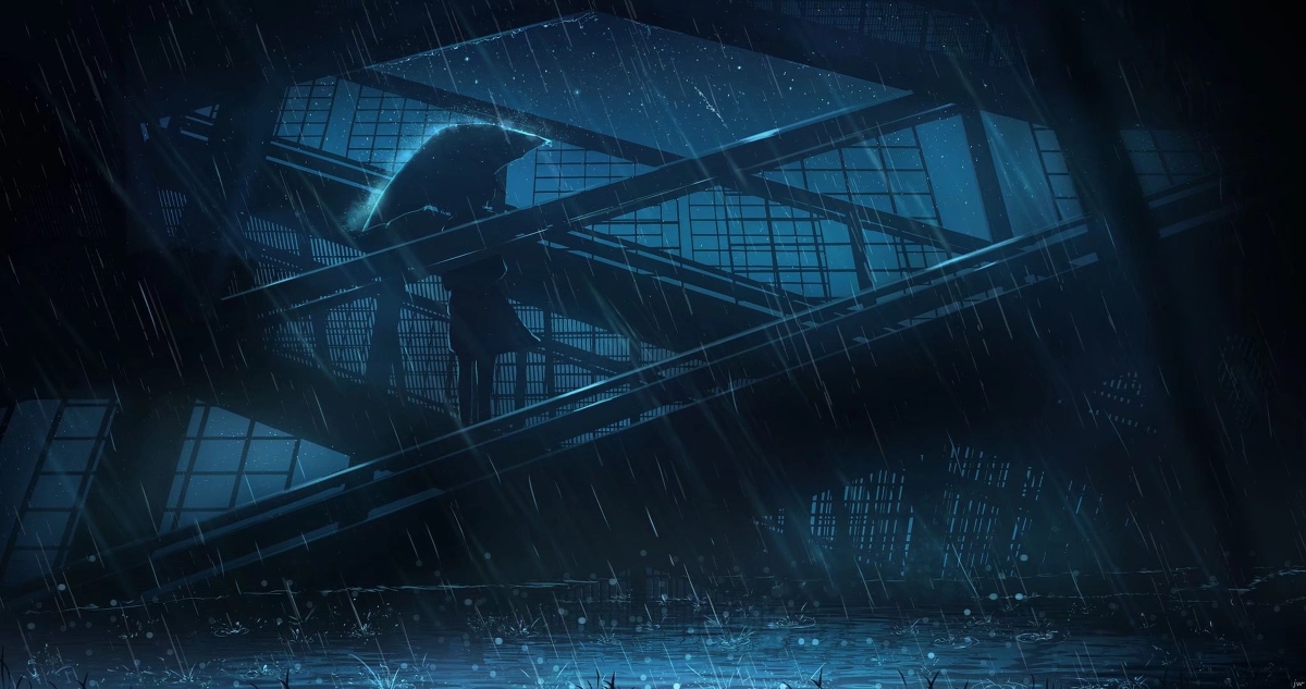 This is a pixiv picture whose title is 最美的不是下雨天，而是那个曾与你一起躲雨的屋檐。.